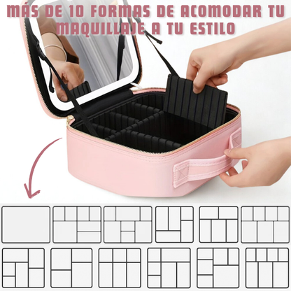 BrillaTú® COSMETIQUERA CON ESPEJO LED