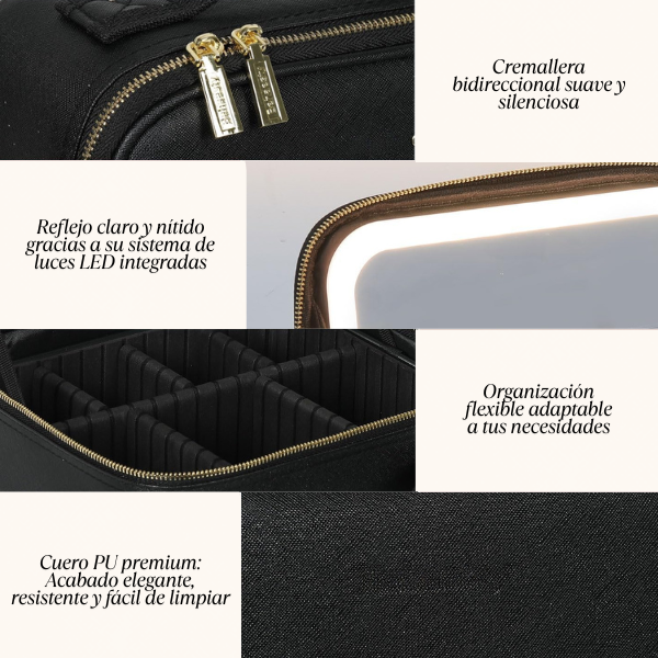 BrillaTú® COSMETIQUERA CON ESPEJO LED