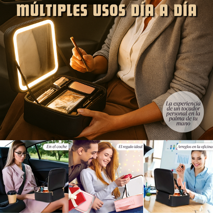 BrillaTú® COSMETIQUERA CON ESPEJO LED